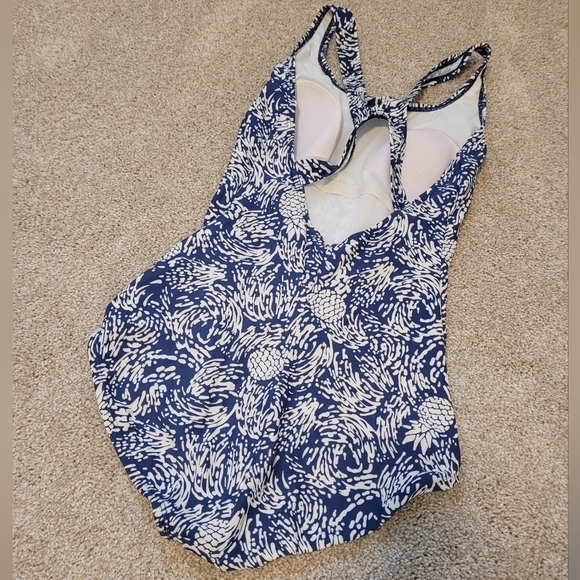 Speedo Women's Ultraback Blue Pineapple One Piece Swimming Suit Size  Small - Picture 5 of 6